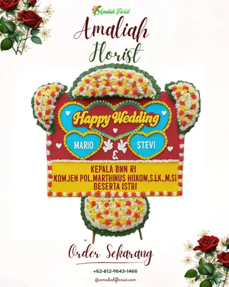 Papan Bunga Pernikahan Airgaram