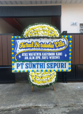 Papan Bunga Duka di Airgaram